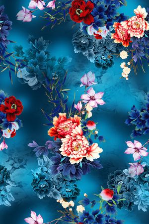 真丝印花花型图片