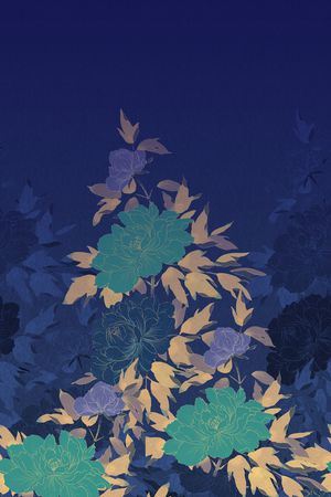 手绘大花印花花型图片