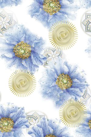 古典花纹印花花型图片