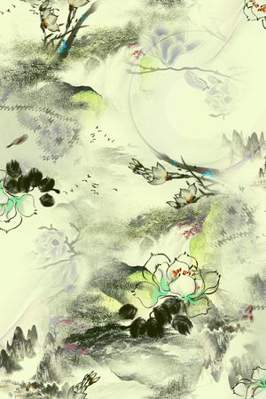 手绘印花花型图片