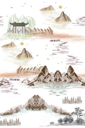 国画印花花型图片