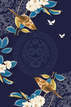 国画印花花型图片