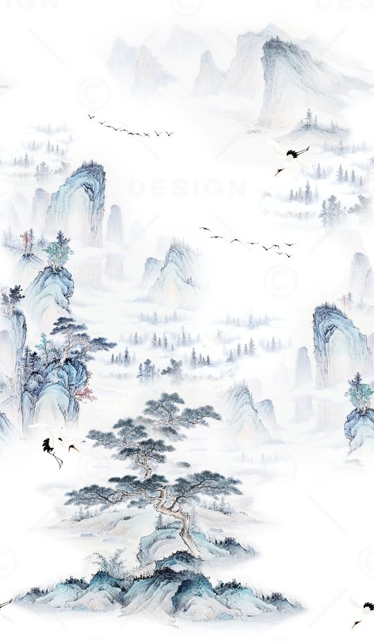 仙鹤印花花型图片