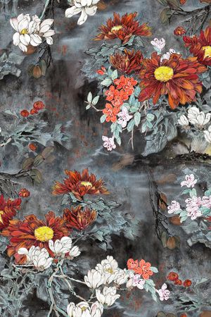国画印花花型图片