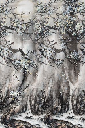 中国风定位花印花花型图片