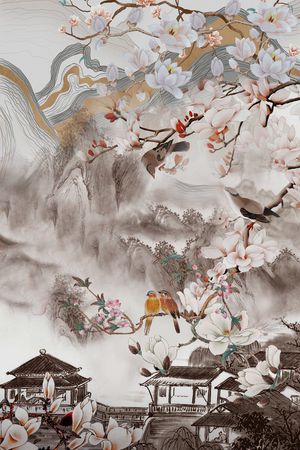 国画印花花型图片