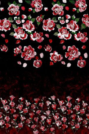 Red flowes印花花型图片