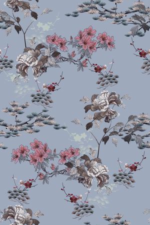 中国风印花花型图片