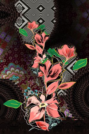 大花印花花型图片