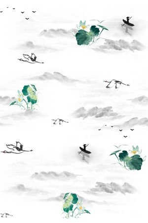 荷花印花花型图片