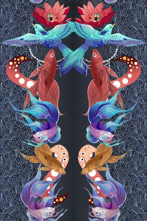 几何印花花型图片