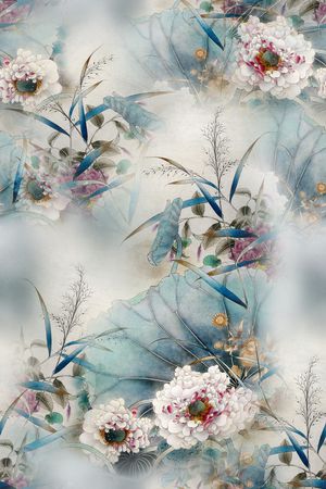 真丝印花花型图片
