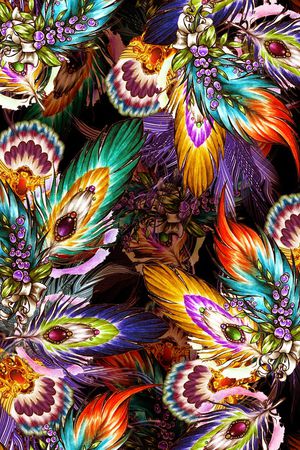 抽象印花花型图片