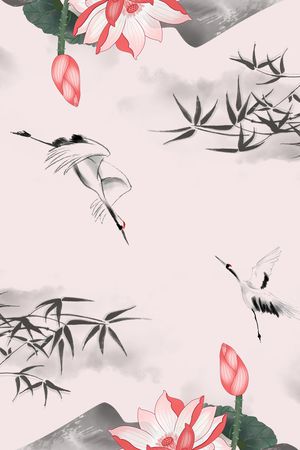 仙鹤印花花型图片