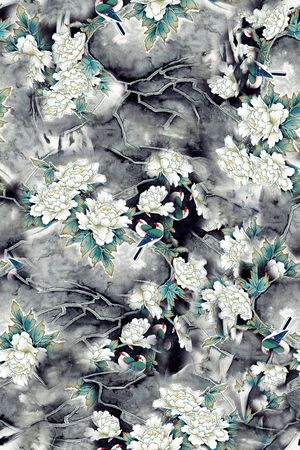 国画印花花型图片