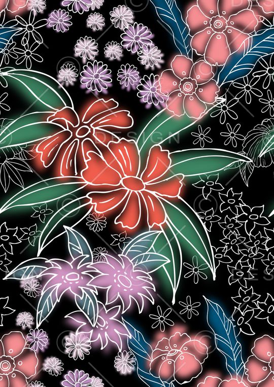 花卉印花花型图片