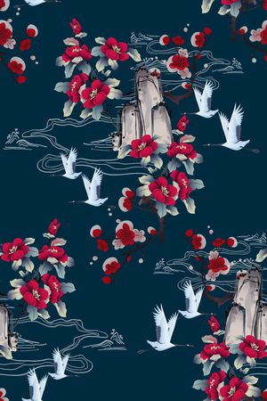 梅花印花花型图片