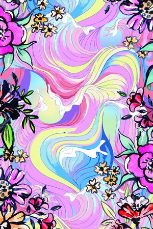 围巾印花花型图片