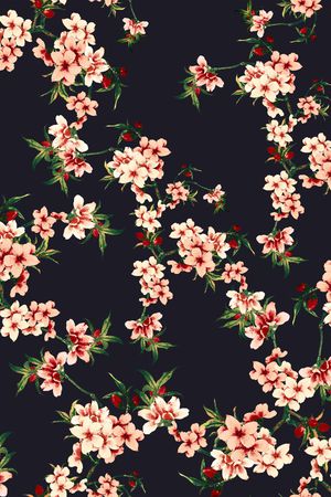 桃花印花花型图片