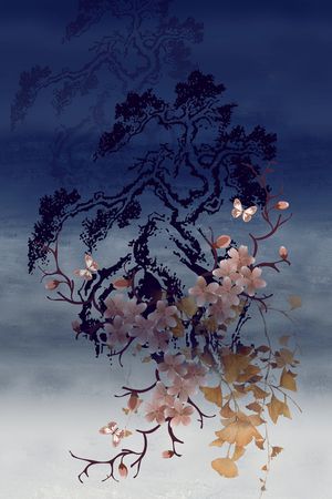 中国风定位花印花花型图片