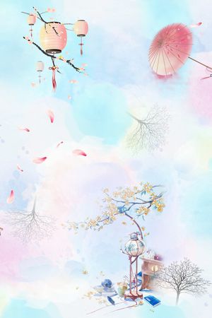 水墨风印花花型图片