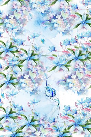 满版散花印花花型图片