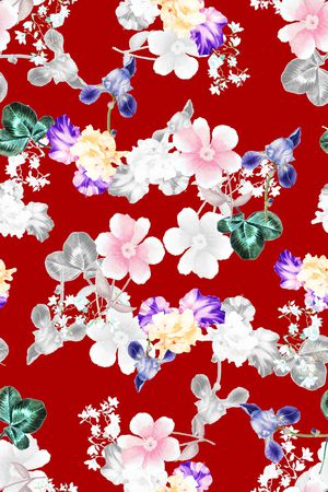 满版散花印花花型图片