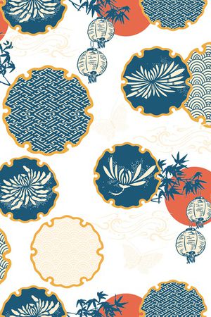 古典花纹印花花型图片