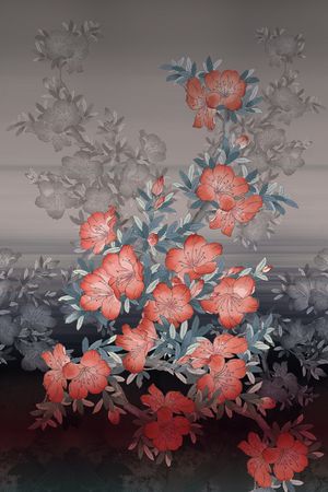 中国风定位花印花花型图片