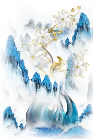 风景景观印花花型图片