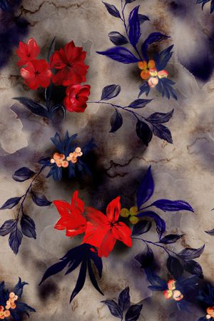 中国风印花花型图片