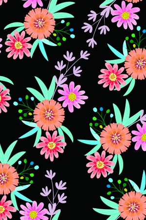 抽象花卉印花花型图片