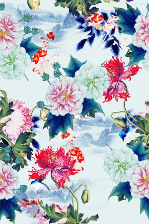 大牌风印花花型图片