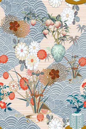 真丝印花花型图片
