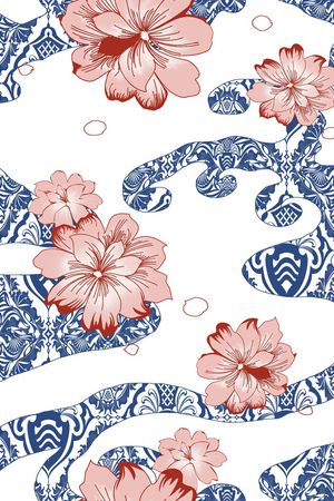 中国风印花花型图片