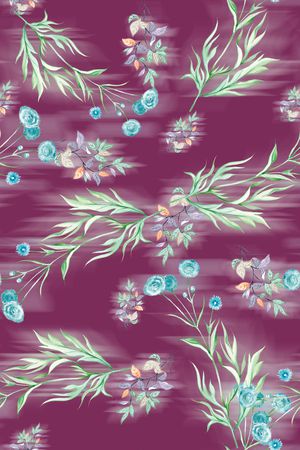 绿植树叶印花花型图片