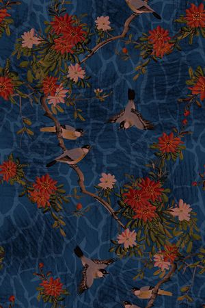 花鸟印花花型图片