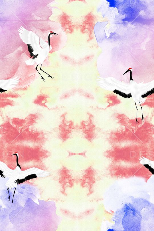 仙鹤印花花型图片