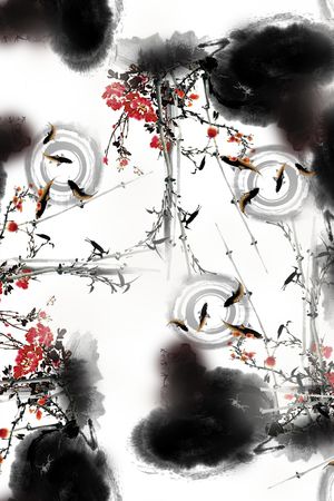 中国风印花花型图片