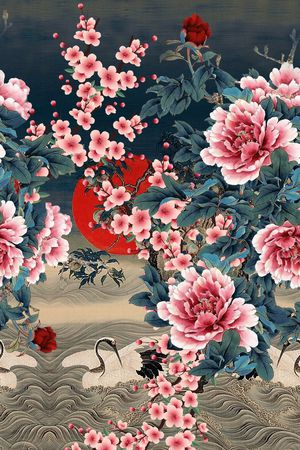 仙鹤印花花型图片