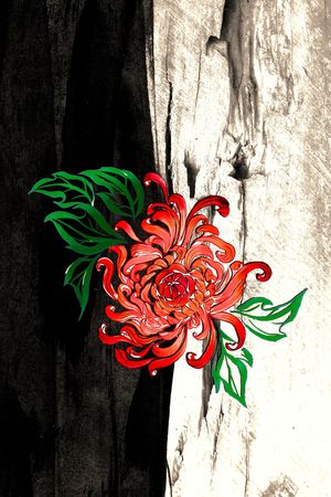 泼墨印花花型图片