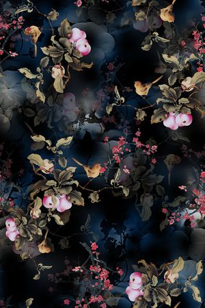 花鸟印花花型图片