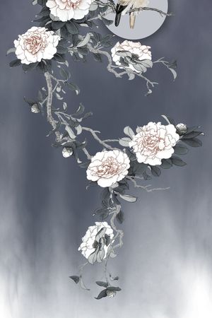牡丹印花花型图片