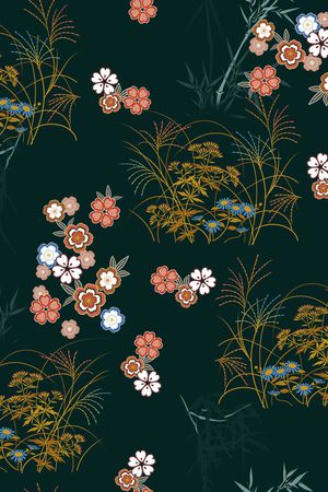 真丝印花花型图片