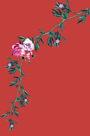 牡丹印花花型图片