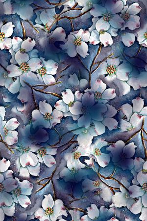 抽象花卉印花花型图片