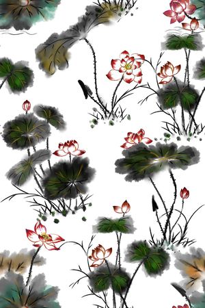 真丝印花花型图片