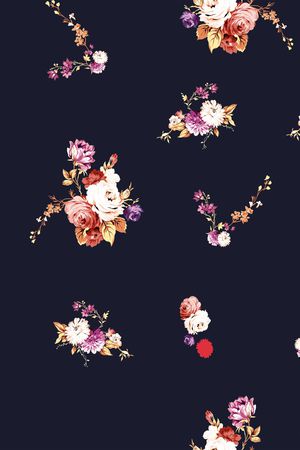 玫瑰花印花花型图片