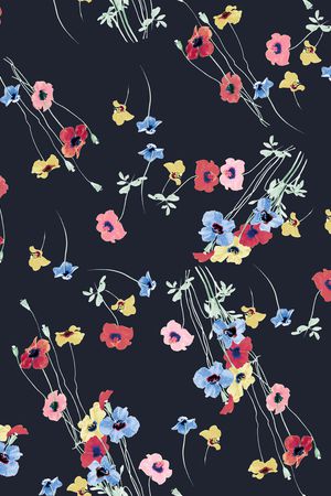 手绘花卉印花花型图片