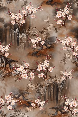 梅花印花花型图片